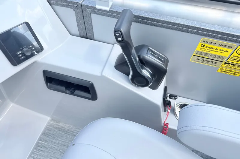 Slide: The Image of Control panel of 2027 Bentley Pontoons Legacy 200 Navigator with capacity label. - 15