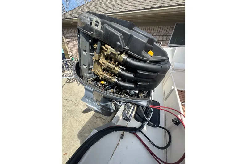 Slide: The Image of 1993 Hydra-Sports 2300 CC boat engine, detailed view of motor components. - 10