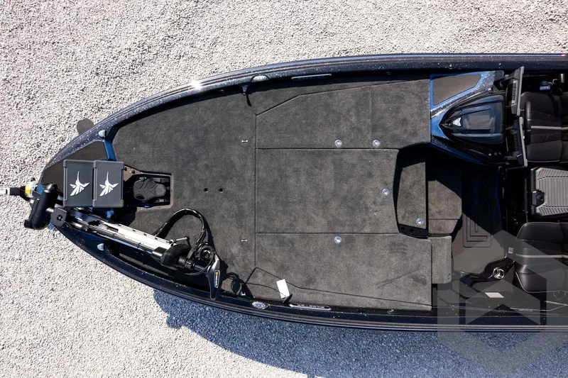 Slide: The Image of Top view of 2027 Skeeter FXE21 Apex boat, showcasing spacious deck and advanced features. - 28
