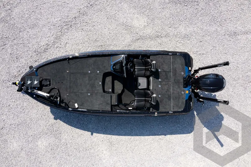 Slide: The Image of Overhead view of 2027 Skeeter FXE21 Apex boat on gravel surface. - 27