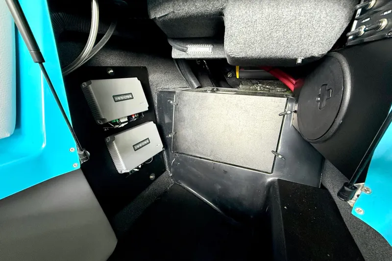 Slide: The Image of 2023 Tige Z3 interior showing audio system components and wiring setup. - 22