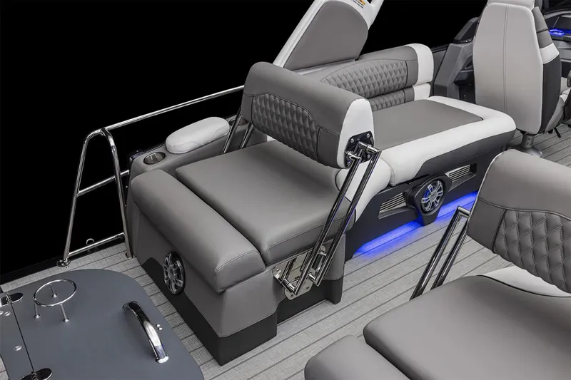 Slide: The Image of Manufacturer Provided Image: 2025 Avalon Excalibur LTD Quad Lounge with luxurious gray seating and modern design. - 12