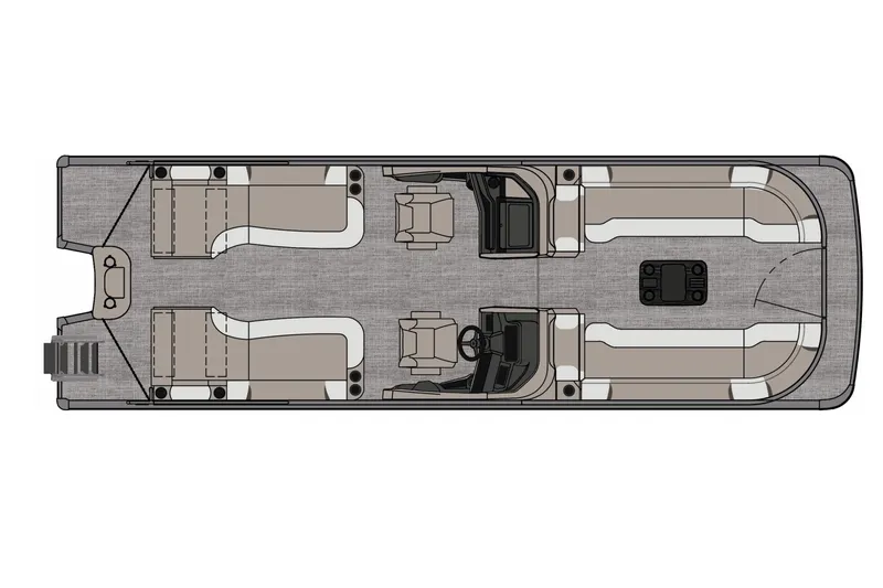 Slide: The Image of Manufacturer Provided Image: Top view of 2026 Avalon Excalibur LTD Quad Lounge Windshield boat layout. - 1