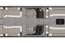 Slide: The Image of Top view of 2026 Avalon Excalibur LTD Quad Lounge boat interior layout. - 13