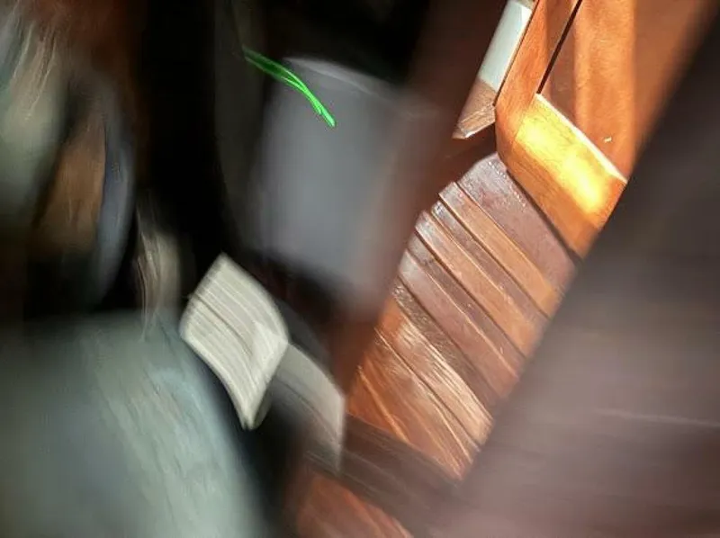 Slide: The Image of Blurry image with wooden flooring and indistinct details, possibly inside a boat. - 21