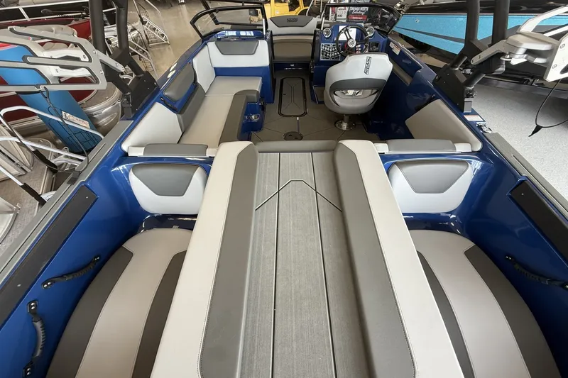Slide: The Image of 2026 Heyday WT-2DC boat interior with modern seating and sleek design. - 4