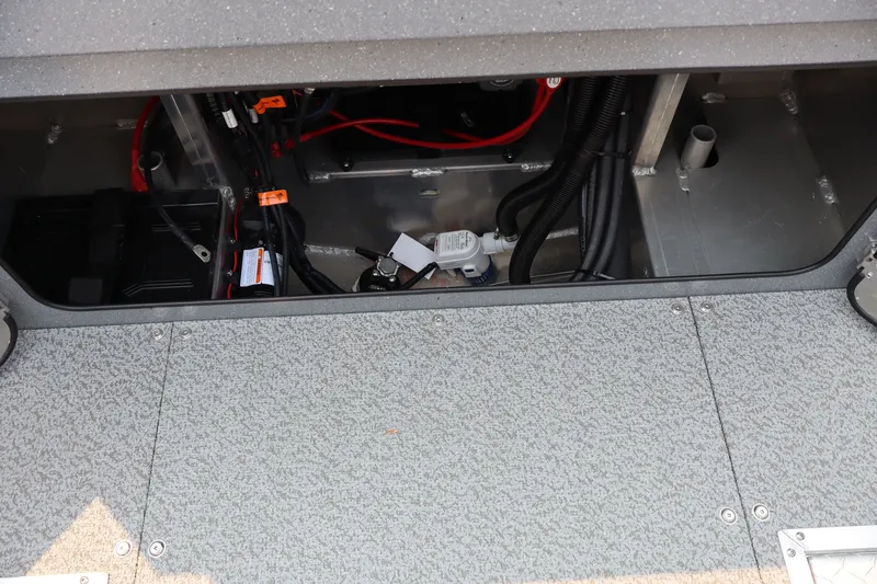Slide: The Image of 2026 KingFisher 2225 Escape HT boat interior wiring and components view. - 13