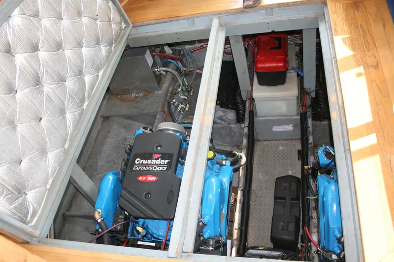 Slide: The Image of Engine compartment of 1989 Silverton 34 Convertible with Crusader Captain's Choice engines. - 28
