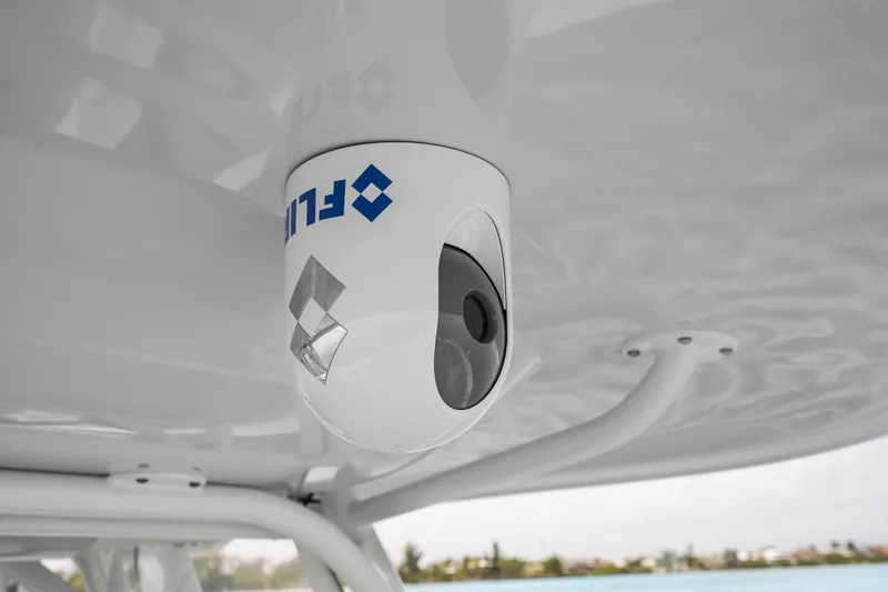 Slide: The Image of FLIR camera mounted on a 2023 Freeman 37 boat, showcasing advanced marine technology. - 42