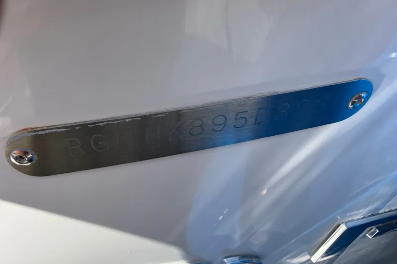 Slide: The Image of 2023 Regal 28 Express boat hull identification number plate. - 31