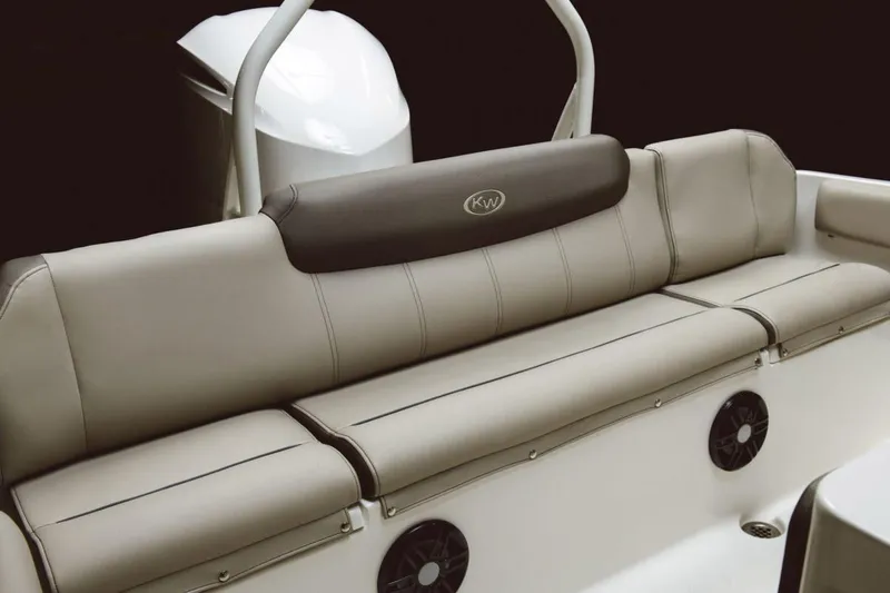 Slide: The Image of Manufacturer Provided Image: Key West 239 FS 2026 boat rear seating with speakers. - 10