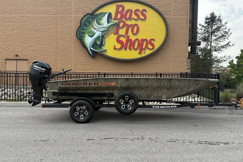 The Image of 2026 Tracker Grizzly 1756 T Marsh boat at Bass Pro Shops, featuring Mercury engine. - 0