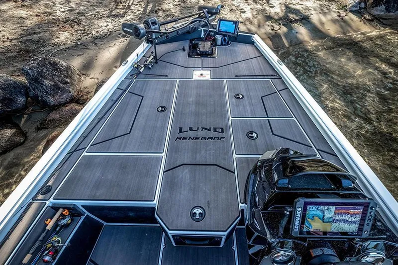 Slide: The Image of Manufacturer Provided Image: 2025 Lund 1875 Renegade boat deck with advanced navigation equipment. - 17