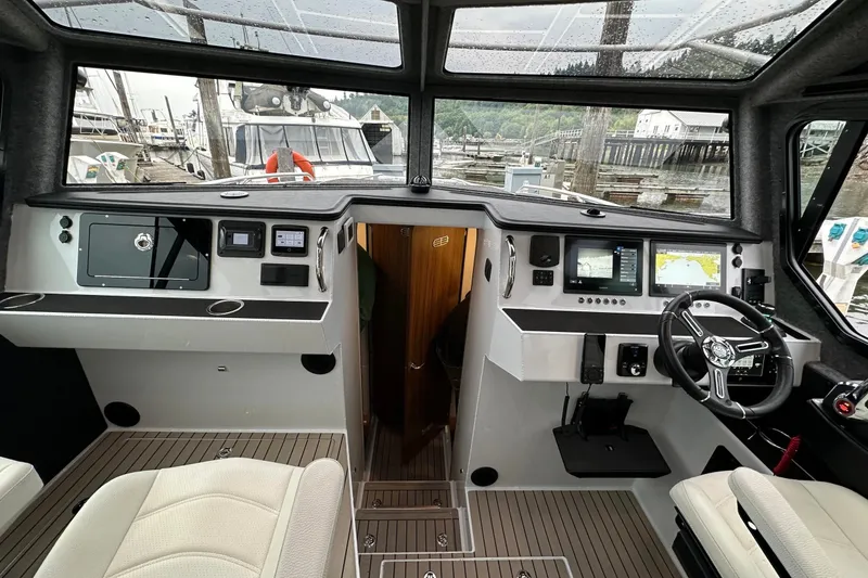 Slide: The Image of Interior of 2023 Life Proof 41 full cabin boat with modern navigation equipment. - 50