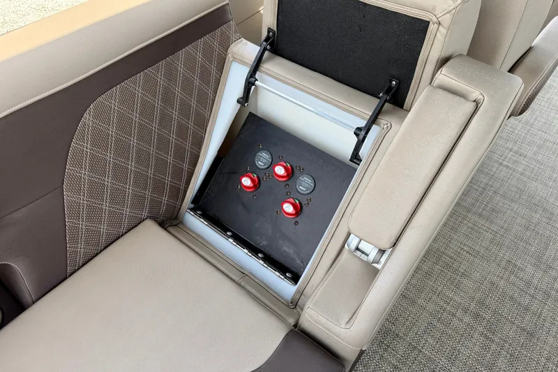 Slide: The Image of Interior of a 2027 Vanderbilt 700T with hidden control panel in armrest. - 32