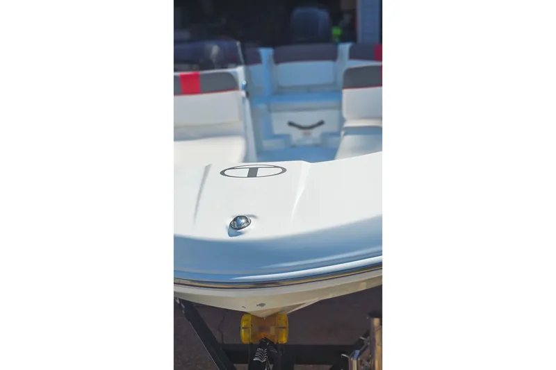 Slide: The Image of 2022 Tahoe T16 boat bow with seating and logo visible. - 13