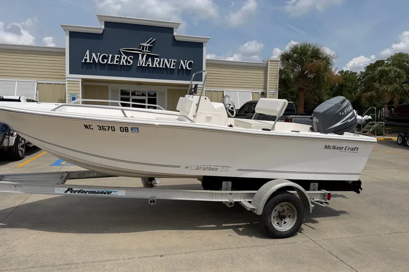 The Image of 2005 McKee Craft Marathon 172 CC boat on trailer at Anglers Marine NC. - 1