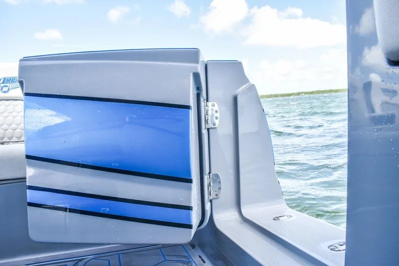 Slide: The Image of A blue door on a boat with a view of the sea. - 20