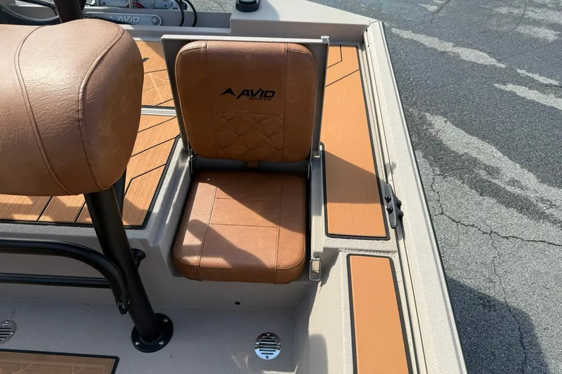 Slide: The Image of Brown leather seats on Avid 207 Recon boat, 2027 model. - 13