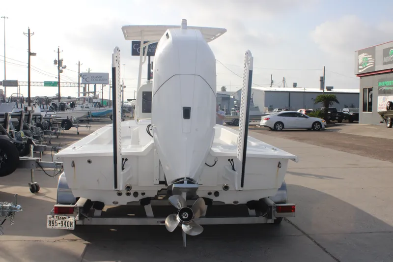 Slide: The Image of 2025 Mamba 24 Cat Elite boat on trailer at dealership lot. - 17