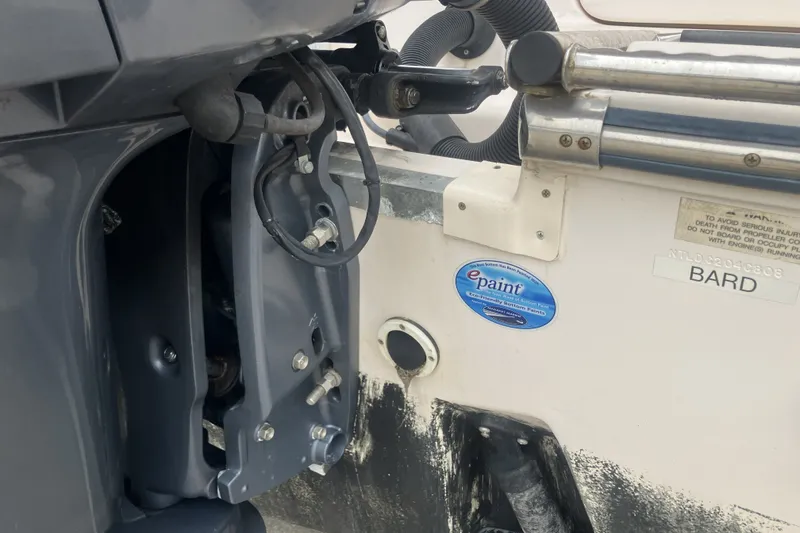 Slide: The Image of 2008 Grady White 275 Tournament boat engine and stern details. - 26