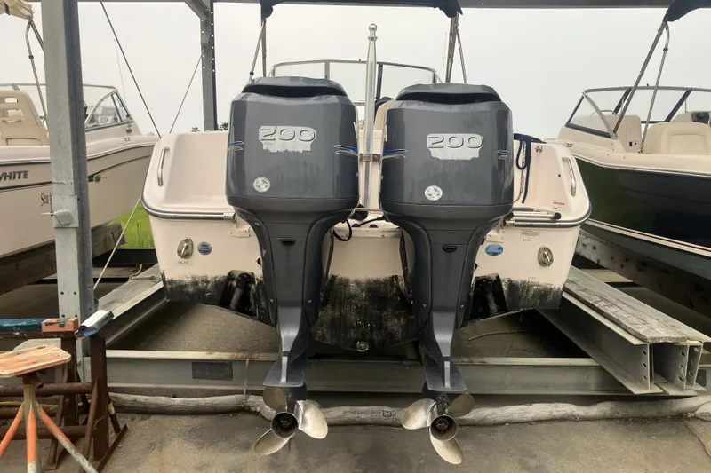 Slide: The Image of 2008 Grady White 275 Tournament boat with twin 200 horsepower outboard engines. - 9