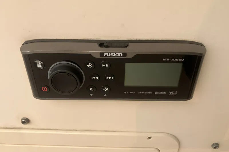 Slide: The Image of Fusion MS-UD650 stereo system on 2008 Grady White 275 Tournament boat. - 15