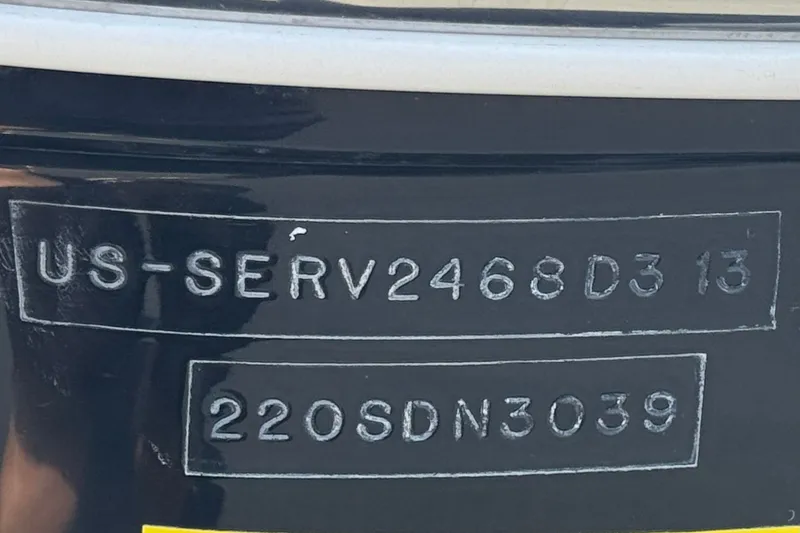 Slide: The Image of Hull identification number on 2013 Sea Ray 220 Sundeck boat. - 38