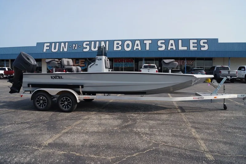 The Image of 2026 Excel 220 Bay Pro Elite boat on trailer at Fun-N-Sun Boat Sales. - 1