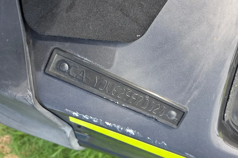 Slide: The Image of 2020 Sea Doo GTR 230 hull identification number plate close-up. - 6