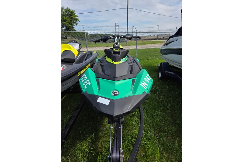 The Image of 2019 Sea-Doo Spark 2up jet ski on grass, front view. - 1