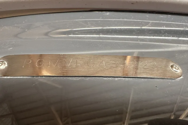 Slide: The Image of 2023 Regal LS36 boat identification plate with serial number RGMVL043J223. - 26