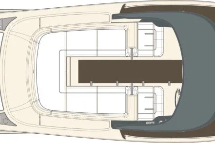 Slide: The Image of Top view layout of a 2004 Riva El-Iseo boat interior design. - 18