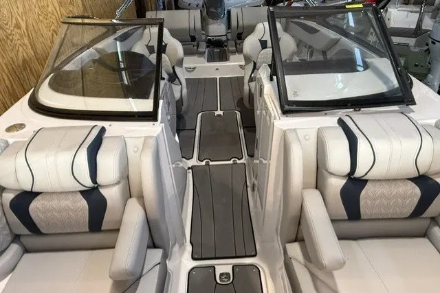 Slide: The Image of 2026 Hurricane SunDeck 2600 OB interior with luxurious seating and modern design. - 13