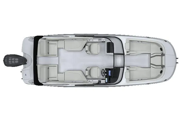 Slide: The Image of Manufacturer Provided Image: Top view of 2026 Hurricane SunDeck 2600 OB boat layout, featuring spacious seating. - 19