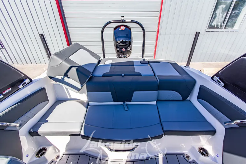Slide: The Image of 2026 Chaparral 21 SSi OB boat interior with sleek seating and modern design. - 20