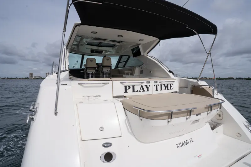 Slide: The Image of 2016 Sea Ray Sundancer 540 yacht named "Play Time" docked in Miami, Florida. - 48