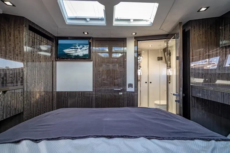 Slide: The Image of Luxurious interior of 2021 Galeon 500 Fly yacht with skylights and modern amenities. - 23