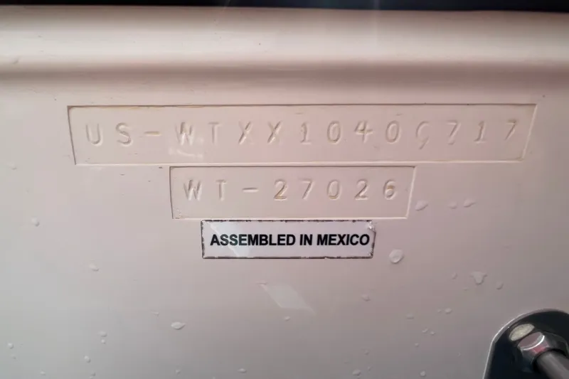 Slide: The Image of 2017 Heyday WT-2 hull identification number, assembled in Mexico. - 22