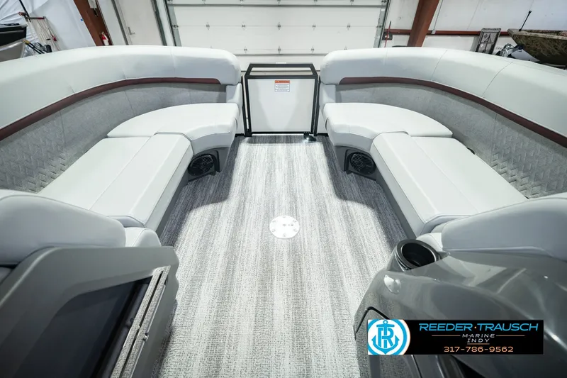 Slide: The Image of Luxurious interior of 2027 Bennington 22 MSB pontoon boat with plush seating. - 26