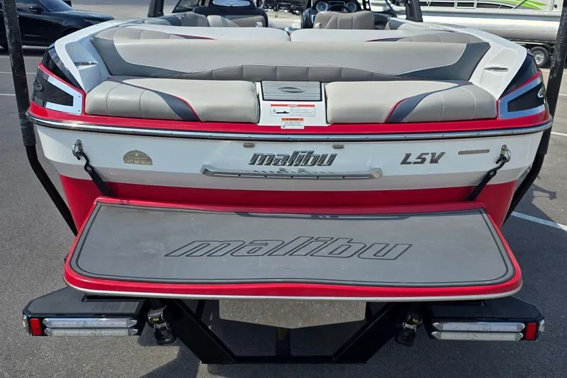 Slide: The Image of 2011 Malibu Wakesetter 247 LSV boat, rear view with swim platform. - 7