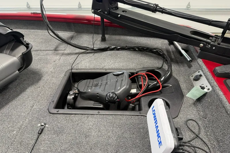 Slide: The Image of 2024 Tracker Pro Team 175 TXW Tournament Edition boat interior with Lowrance electronics. - 14