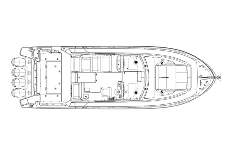 Slide: The Image of Manufacturer Provided Image: Top view schematic of 2026 Boston Whaler 405 Conquest boat layout. - 31