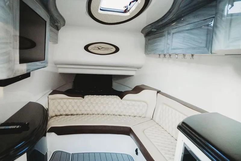 Slide: The Image of Luxurious interior of 2018 MTI 57 yacht with plush seating and modern amenities. - 42
