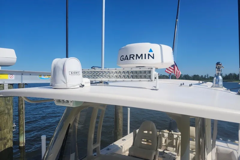 Slide: The Image of 2021 Grady-White Canyon 306 boat with Garmin radar and SIONYX camera on deck. - 25