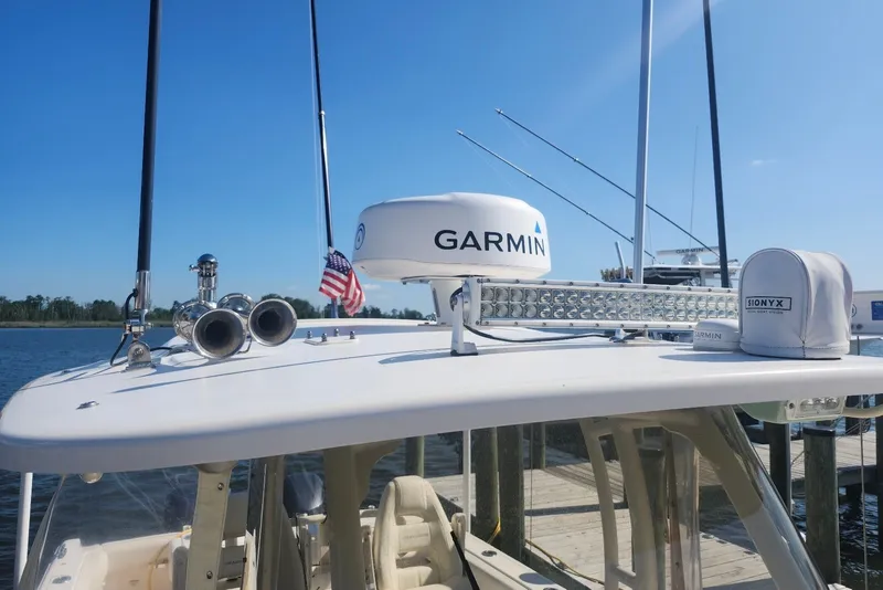 Slide: The Image of 2021 Grady-White Canyon 306 boat with Garmin radar and SIONYX equipment on deck. - 24