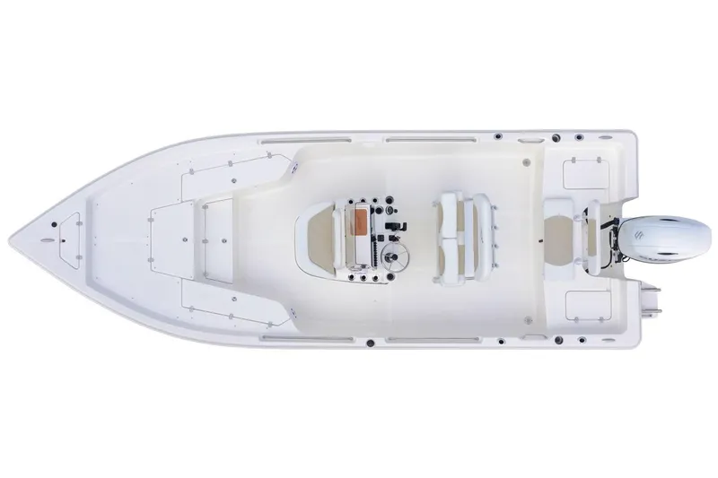 Slide: The Image of Manufacturer Provided Image: Top view of 2025 Bulls Bay 2400 boat, showcasing spacious deck and modern design. - 13