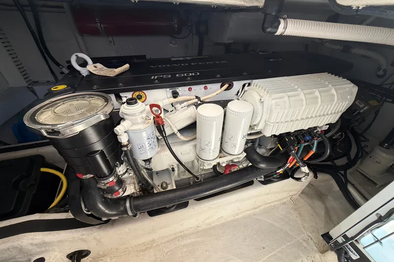 Slide: The Image of Engine compartment of a 2018 Sabre 45 Salon Express with Volvo Penta IPS 600. - 73