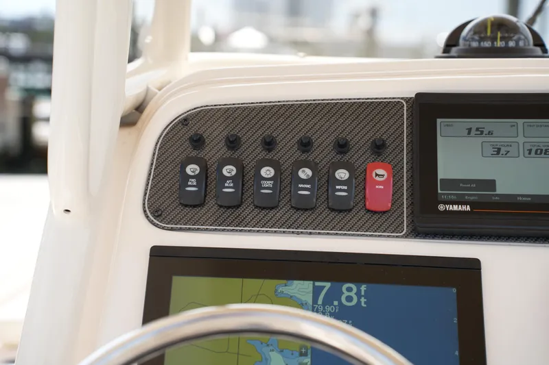 Slide: The Image of Control panel of 2021 Grady-White 251 Coastal Explorer boat with Yamaha display. - 20