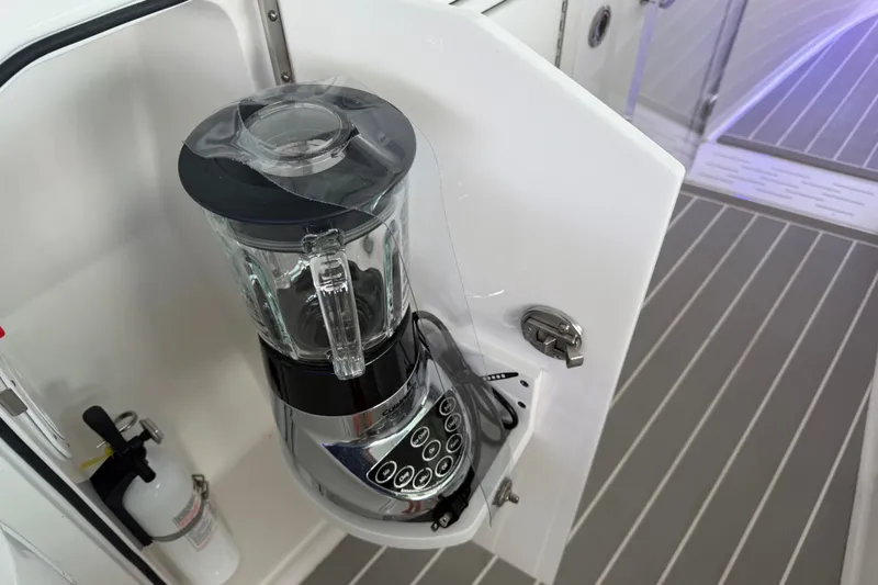 Slide: The Image of Blender in 2021 Formula 430 Super Sport Crossover yacht kitchen area. - 61